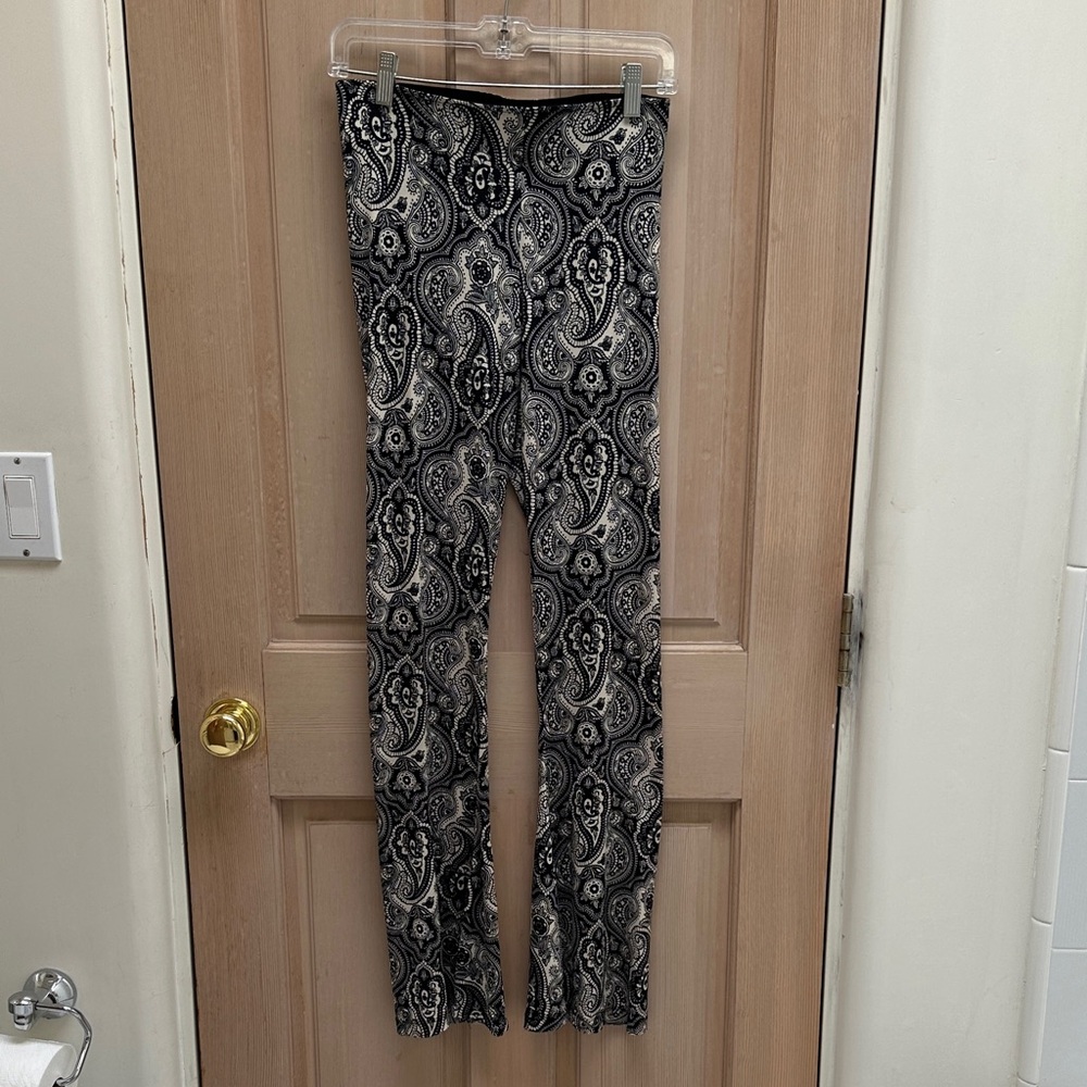 Black and White Paisley Print Pants